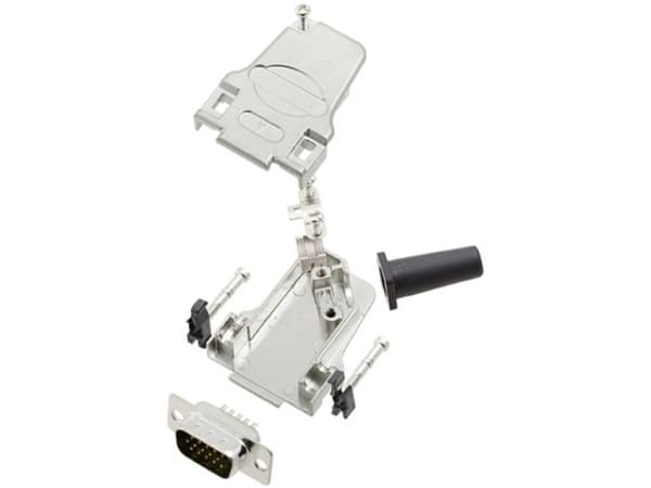 TRU COMPONENTS TCD45ZF09HDP15K 7708744 D-SUB stiftlistsats 45° Antal stift: 15 Lödskål 1 st