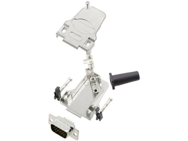 TRU COMPONENTS TCD45ZF09HDP15K 7708744 D-SUB-piikkiliuska 45° Piikkien määrä: 15 Juotoskuppi 1 kpl
