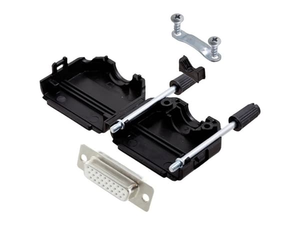 encitech DPPK15-BK-HDS26-W-K 6355-8011-12 D-SUB bøsningsliste-sæt 180 ° Poltal: 26 Loddekop 1 stk