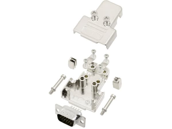 TRU COMPONENTS TCTRIM09HDP15K 7708604 D-SUB stiftremssats 180° Polantal: 15 Lödskål 1 st
