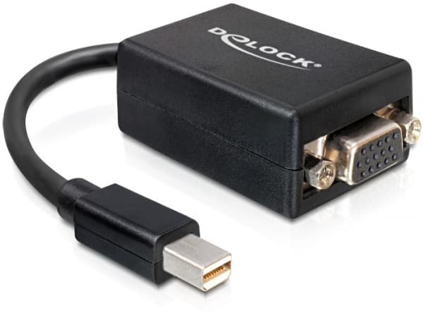 Delock Adapter mini Displayport > VGA 15 pin female - DisplayPort-adapter - Mini DisplayPort (hann) til HD-15 (VGA) (hunn) - 18 cm - svart