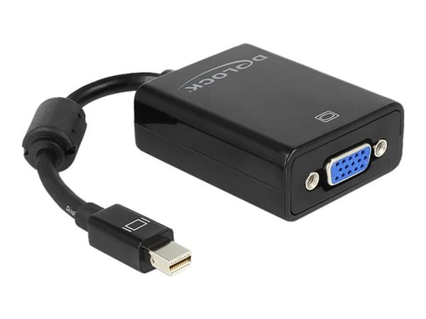 Delock Adapter mini Displayport > VGA 15 pin female - DisplayPort-adapter - Mini DisplayPort (hann) til HD-15 (VGA) (hunn) - 18 cm - svart