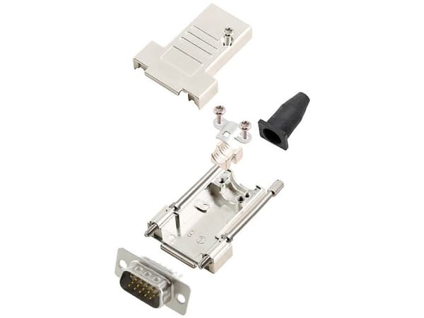 encitech DTSL09-LJSRG-T-HDP15-W-K 6355-8041-01 D-SUB stiftliste-sæt 180 ° Poltal: 15 Loddekop 1 stk