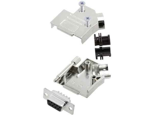 TRU COMPONENTS TCD45ZK09DBSK 7709100 D-SUB-bussningssats 45° Antal poler: 9 Lödhuvud 1 st