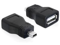 Delock USB adapter - USB-adapter - USB (hunn) til mini-USB Type B (hann) - USB 2.0 - svart