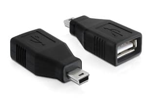 Delock USB adapter - USB-adapter - USB (hunn) til mini-USB Type B (hann) - USB 2.0 - svart