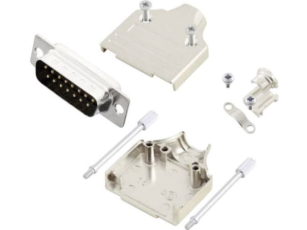 MH Connectors MHDM15-DM15P-K D-SUB stiftlistset 180° Polantal: 15 Lödskål 1 st