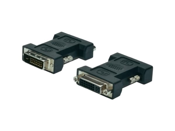 ASSMANN - DVI-adapter - dubbel länk - DVI-D (hane) till DVI-I (hona) - formpressad, tumskruvar - svart