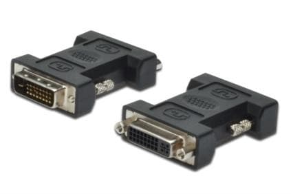 ASSMANN - DVI-adapter - dubbel länk - DVI-D (hane) till DVI-I (hona) - formpressad, tumskruvar - svart