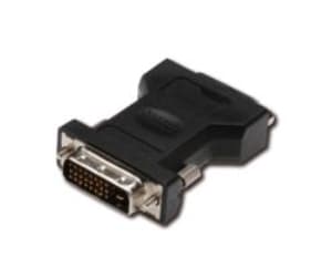 ASSMANN - DVI-adapter - dubbel länk - DVI-D (hane) till DVI-I (hona) - formpressad, tumskruvar - svart