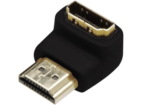ASSMANN - HDMI-adapter - HDMI hona till HDMI hane - skärmad - svart - 90° kontakt