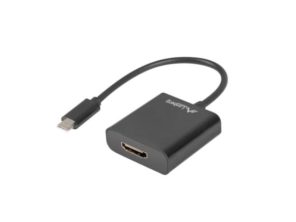 Lanberg - Adapter för video / ljud - 24 pin USB-C hane till HDMI hona - 15 cm - svart