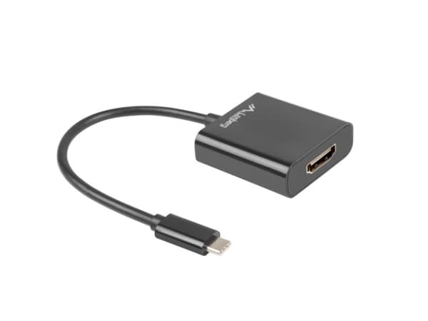 Lanberg - Adapter för video / ljud - 24 pin USB-C hane till HDMI hona - 15 cm - svart