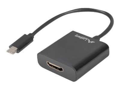 Lanberg - Adapter för video / ljud - 24 pin USB-C hane till HDMI hona - 15 cm - svart