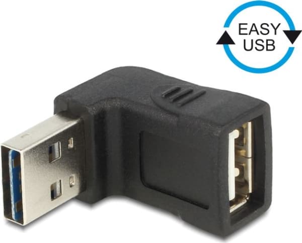DeLOCK - USB-adapter - USB (hun) til USB (han) - 90° stikforbindelse - sort