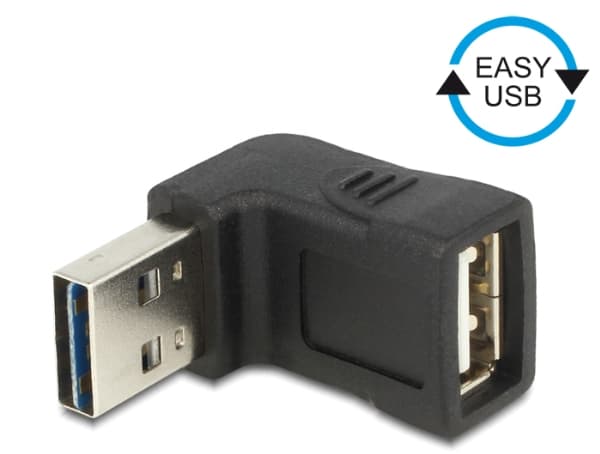 DeLOCK - USB-adapter - USB (hun) til USB (han) - 90° stikforbindelse - sort