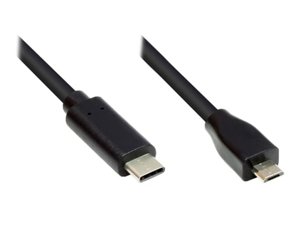 Alcasa GC-M0124, 3 m, USB Type-C, Micro USB Type-B, Svart