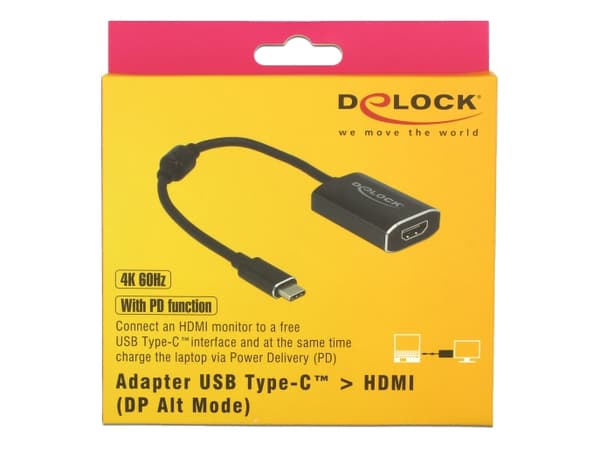 Delock - Extern videoadapter - VL100 - USB-C - HDMI - mörkgrå - detaljhandel