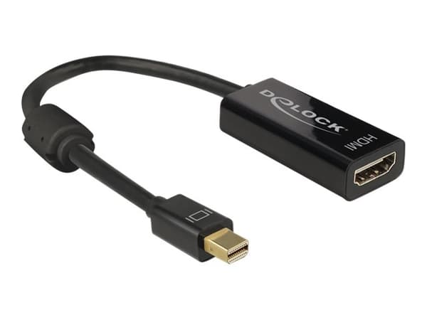 Delock 4K Passive - Video adapter - Mini DisplayPort hann til HDMI hunn - 20 cm - svart - 4K-støtte