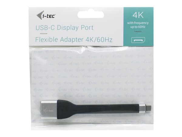 i-Tec USB-C Flat DP Adapter 4K/60 Hz - Adapterkabel - 24 pin USB-C (hane) till DisplayPort (hane) - Thunderbolt 3 - 11.5 m - stöd för 4K - svart