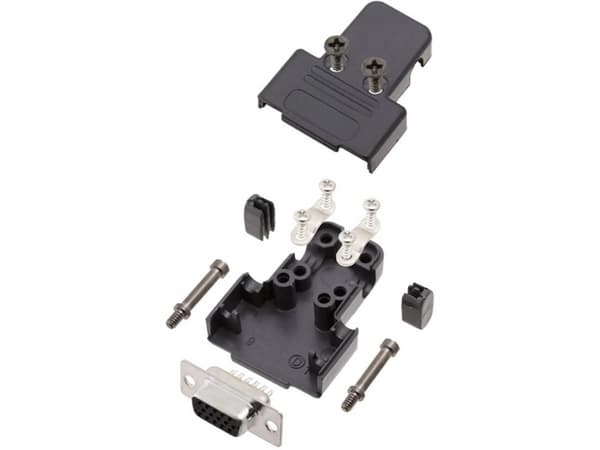 encitech TRI-P-09-HDS15-K 6355-0068-11 D-SUB-kapsling Antal poler: 15 Plast, metalliserad Svart 1 st