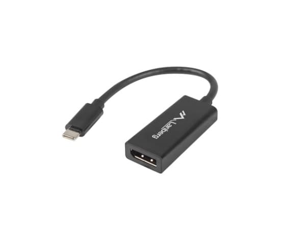Lanberg - Video/audio-adapter - DisplayPort hunn til 24 pin USB-C hann - 15 cm - svart