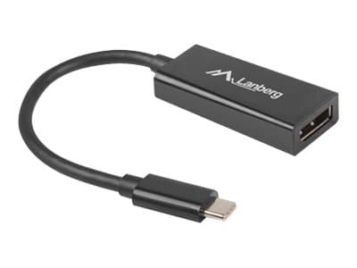 Lanberg - Video/audio-adapter - DisplayPort hunn til 24 pin USB-C hann - 15 cm - svart