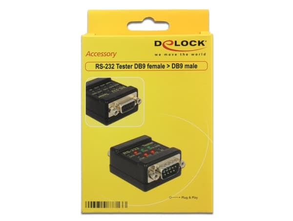 Delock RS-232 Tester DB9 female > DB9 male - Nettverkstester