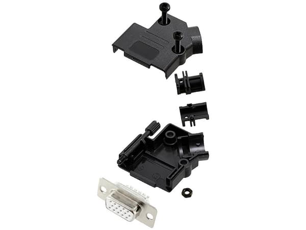 encitech D45PK-P-09-HDS15-W-K 6355-8055-11 D-SUB bøsningsliste-sæt 45 ° Poltal: 15 Loddekop 1 stk