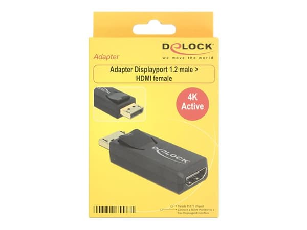 Delock - Video adapter - DisplayPort hann til HDMI hunn - svart