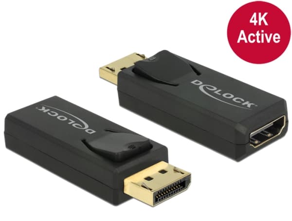 Delock - Video adapter - DisplayPort hann til HDMI hunn - svart