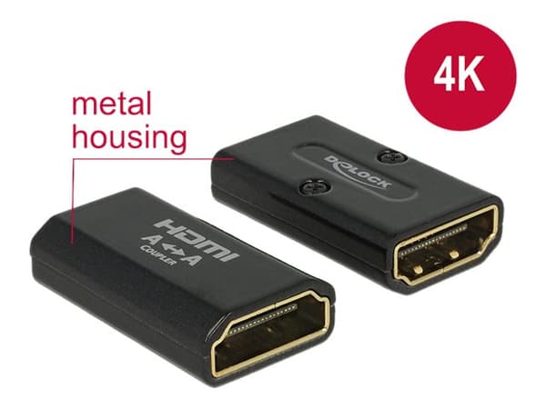 Delock - HDMI-kobler - HDMI hunn til HDMI hunn - svart - 4K-støtte