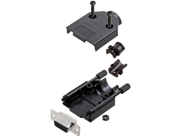 TRU COMPONENTS TCDTPKP09HDS15K 7709504 D-SUB-skärningssats 180° Antal poler: 15 Lödhuvud 1 st