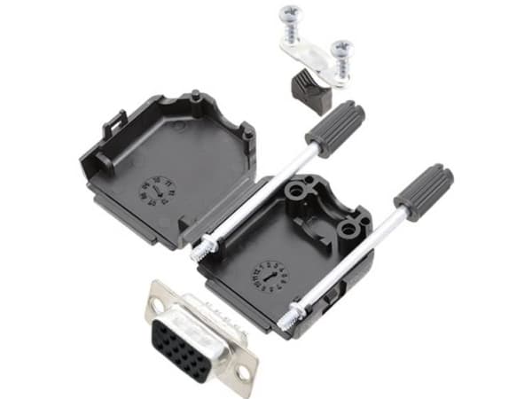 TRU COMPONENTS TCDTPKP09HDS15K 7709504 D-SUB-skärningssats 180° Antal poler: 15 Lödhuvud 1 st