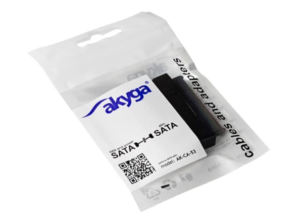 Akyga - SATA-forlengelsesadapter - SATA combi (hann) til SATA combi (hun) - svart