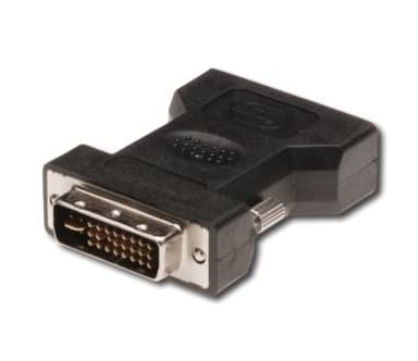 DIGITUS - VGA-adapter - dobbeltlenke - DVI-I (hann) til HD-15 (VGA) (hunn) - formstøpt - svart