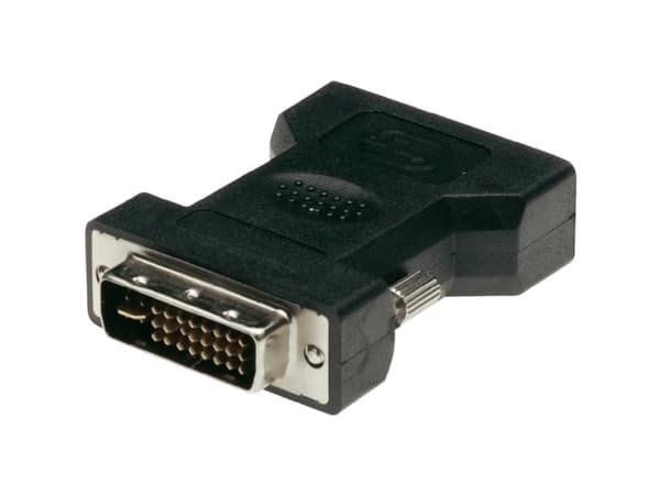 DIGITUS - VGA-adapter - dobbeltlenke - DVI-I (hann) til HD-15 (VGA) (hunn) - formstøpt - svart