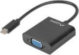 Lanberg - Videoadapter - 18-stifts USB-C hane till 15-stifts D-Sub (DB-15) hona - 15 cm - svart