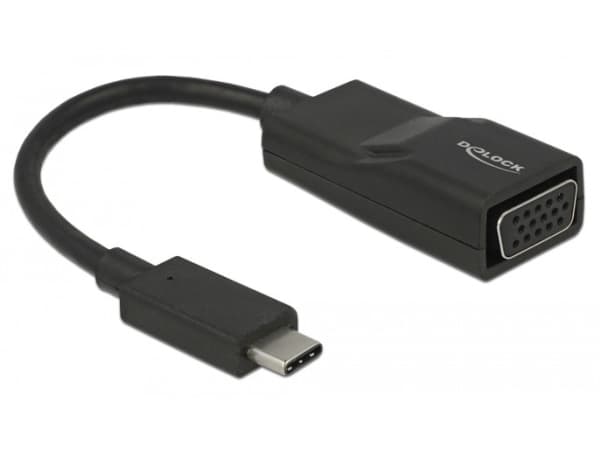 Delock Adapter USB Type-C male > VGA female - Videokonverterare - Chrontel CH7212 - USB-C - VGA - svart - detaljhandel