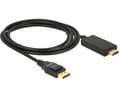 Miniatyrbilde 4 av 5: Delock - Adapterkabel - DisplayPort hann til HDMI hann - 2 m - tredobbeltskjermet snodd ledningspar - svart - passiv