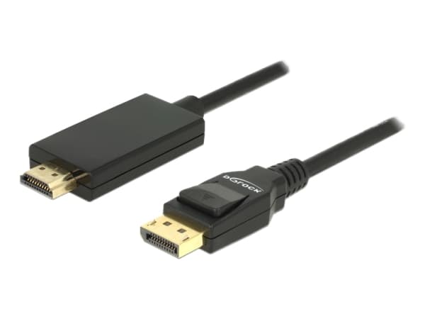 Delock - Adapterkabel - DisplayPort hann til HDMI hann - 2 m - tredobbeltskjermet snodd ledningspar - svart - passiv