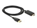 Miniatyrbilde 1 av 5: Delock - Adapterkabel - DisplayPort hann til HDMI hann - 2 m - tredobbeltskjermet snodd ledningspar - svart - passiv