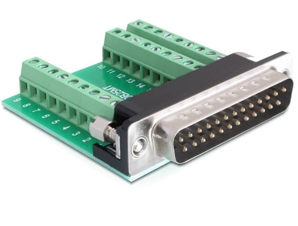 Delock - Seriell adapter - 9-pins terminalblokk (hunn) til DB-25 (hann)