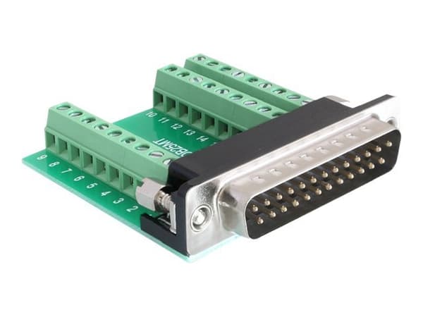 Delock - Seriell adapter - 9-pins terminalblokk (hunn) til DB-25 (hann)