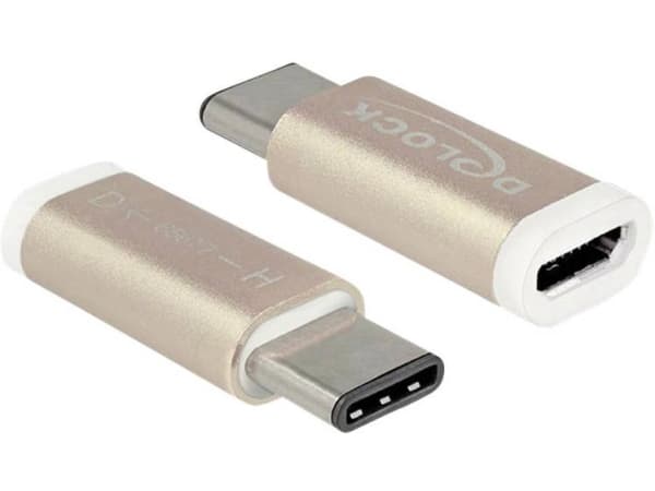 Delock - USB-sovitin - USB-C (uros) - Micro-USB Type B (naaras) - USB 3.1 - kuparinen