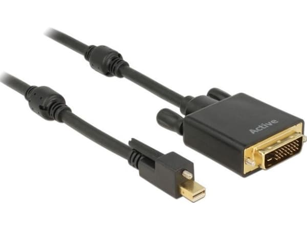 Delock - Skjermkabel - Mini DisplayPort (hann) til DVI-D (hann) - 2 m - tommelskruer - svart