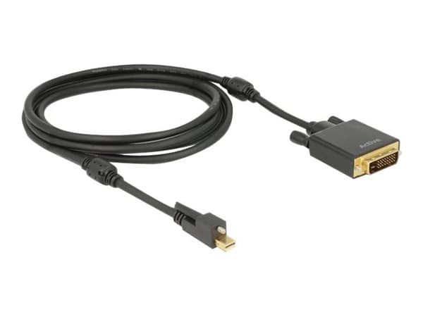 Delock - Skjermkabel - Mini DisplayPort (hann) til DVI-D (hann) - 2 m - tommelskruer - svart