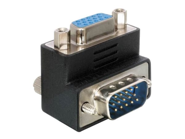 DeLOCK - VGA-sovitin - HD-15 (VGA) (naaras) - HD-15 (VGA) (uros) - 90° liitin