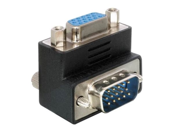 DeLOCK - VGA-sovitin - HD-15 (VGA) (naaras) - HD-15 (VGA) (uros) - 90° liitin