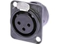 Miniatyrbilde 3 av 3: Neutrik NTR-NC3FDLBAG1, XLR, Sort, Nickel, Polyamid, Stål, Zink-stål, Nickel, UL, UL 94 HB, IEC 61076-2-103, IP 40, IEC 68-2-20, 26 mm